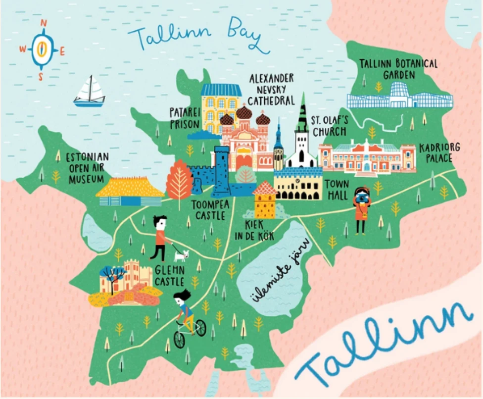 Illustrierte Karte von Tallinn
